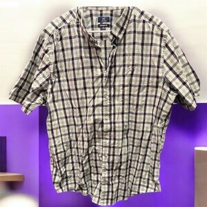 Men's Plaid Short Sleeve Shirt 2XL
